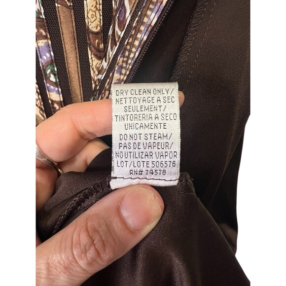 Vintage 90s CACHE Spaghetti Strap Brown Chocolate Party Cocktail Dress Size 8 - Picture 15 of 16